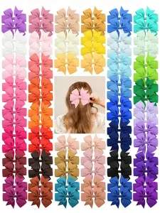 Random Color Bow Decor Hair Clip (20pcs), Cute Colorful Hair Accessories for Girls, Simple Style Plain Color Hair Clip for Daily Use, Hair Pin Set