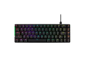 ASUS ROG Falchion Ace 65% RGB Compact Gaming Mechanical Keyboard, Lubed ROG NX Brown Switches & Switch Stabilizers, Sound-Dampening Foam, PBT Keycaps, Wired with KVM, Three Angles, Cover Case-Black