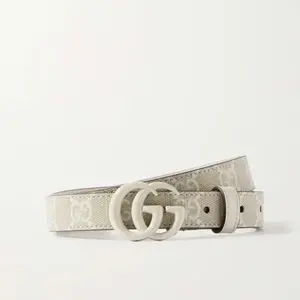 Pre-owned Gucci Marmont White Thin Belt Size 105