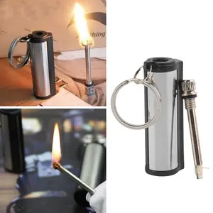2 PCs Permanent Match Keychain, Waterproof Emergency Lighter, Survival Gear Tools and Gadgets for Camping & Hiking Outdoor Fun