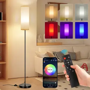 RGB Floor Lamp, 9W 800LM Color Changing Smart Lamp with Music Sync, App & Remote Control, Adjustable Brightness & Color Temperature Standing Light for Living Room Bedroom Gaming, Beige Shade