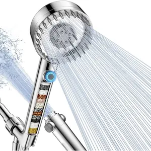 Ion Drops Filtered Shower Head with Handheld, High Pressure Showerhead with Filters for Hard Water Softener, Detachable Handheld Shower Heads with ON/OFF Switch for Pets, Remove Chlorine