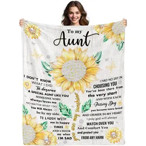 Aunt Gifts, Aunt Birthday Gifts, Aunties Blanket, Gift for Aunts from Niece Nephew, Auntie Gift Ideas, Birthday Thanksgiving Day Aunts Present, to My Auntie Throw Blanket 50" X 60", Printed on One Side with a Plain White Back, Halloween Thanksgiving Chris