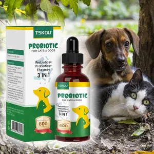 TSKOU Fast Acting Liquid Probiotics for Pets with Digestive Enzymes for Sensitive Stomach and Diarrhea Relief