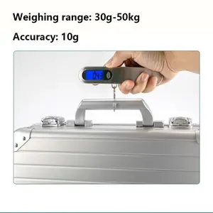 1pc,Portable Digital Luggage Scale 50kg for Home Use, Handheld Weighing Scales with Hook for Travel and Fishing, Battery Not Included