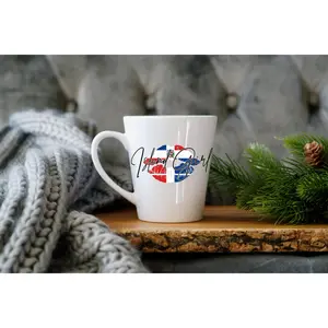 Dominican Republic Flag Island Girl Latte Mug - 12 oz