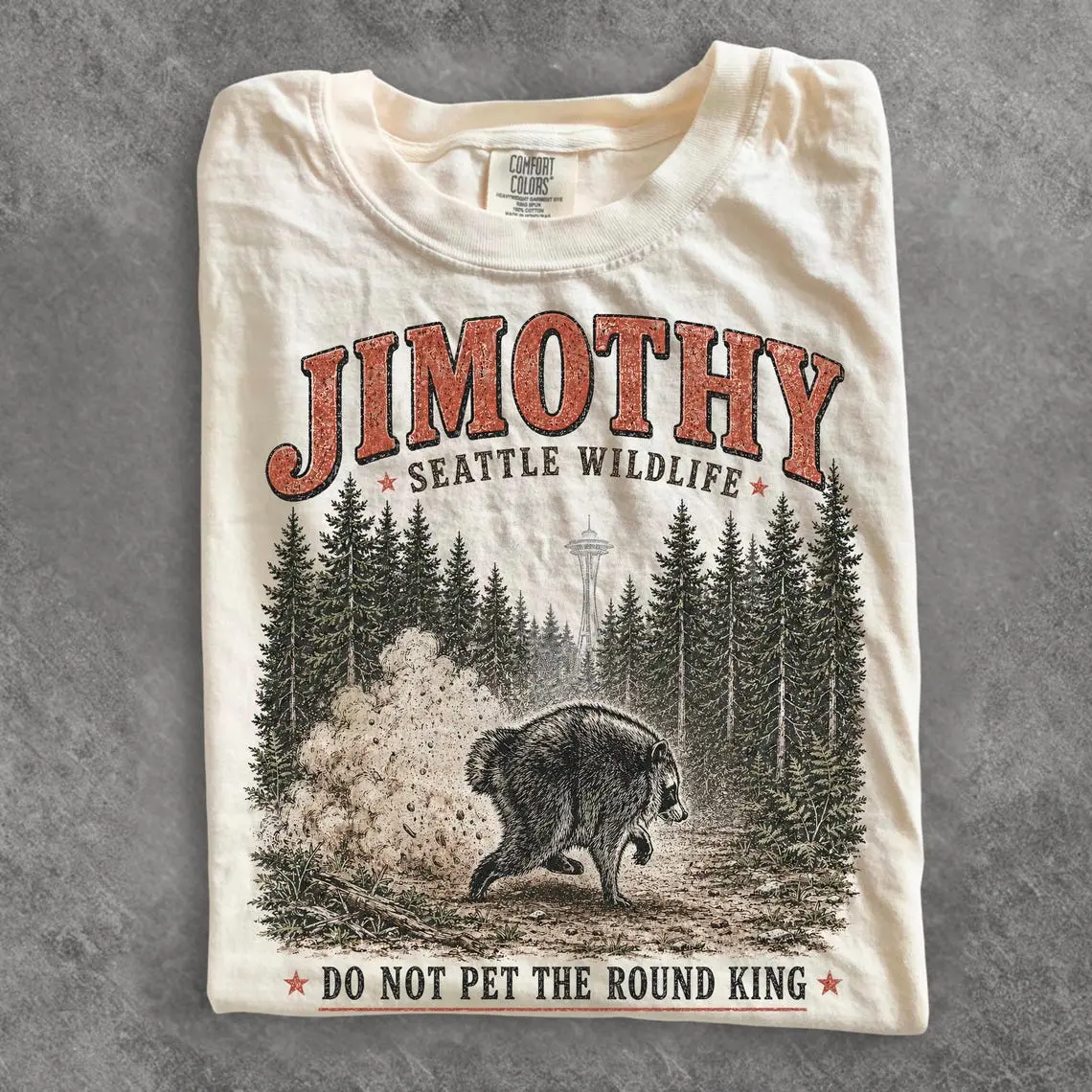 Vintage Jimothy Raccoon Shirt, Viral Seattle Raccoon Tee, Funny Round King Graphic Shirt, Pacific Northwest Gift
