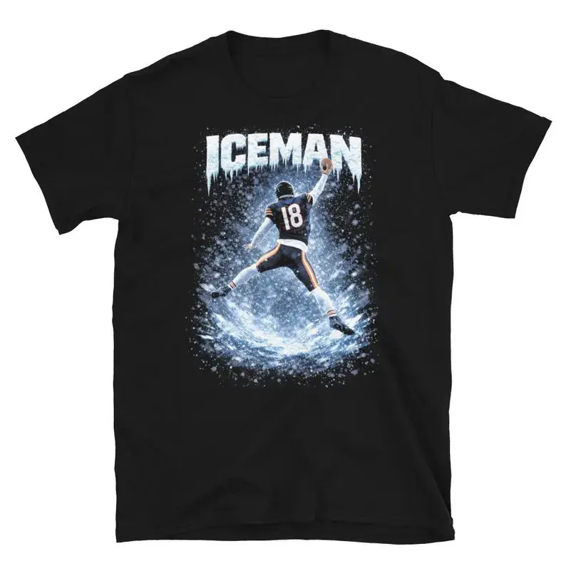 100% Cotton Chicago Iceman Graphic T-Shirt, Unisex Football Game Day Graphic Tee