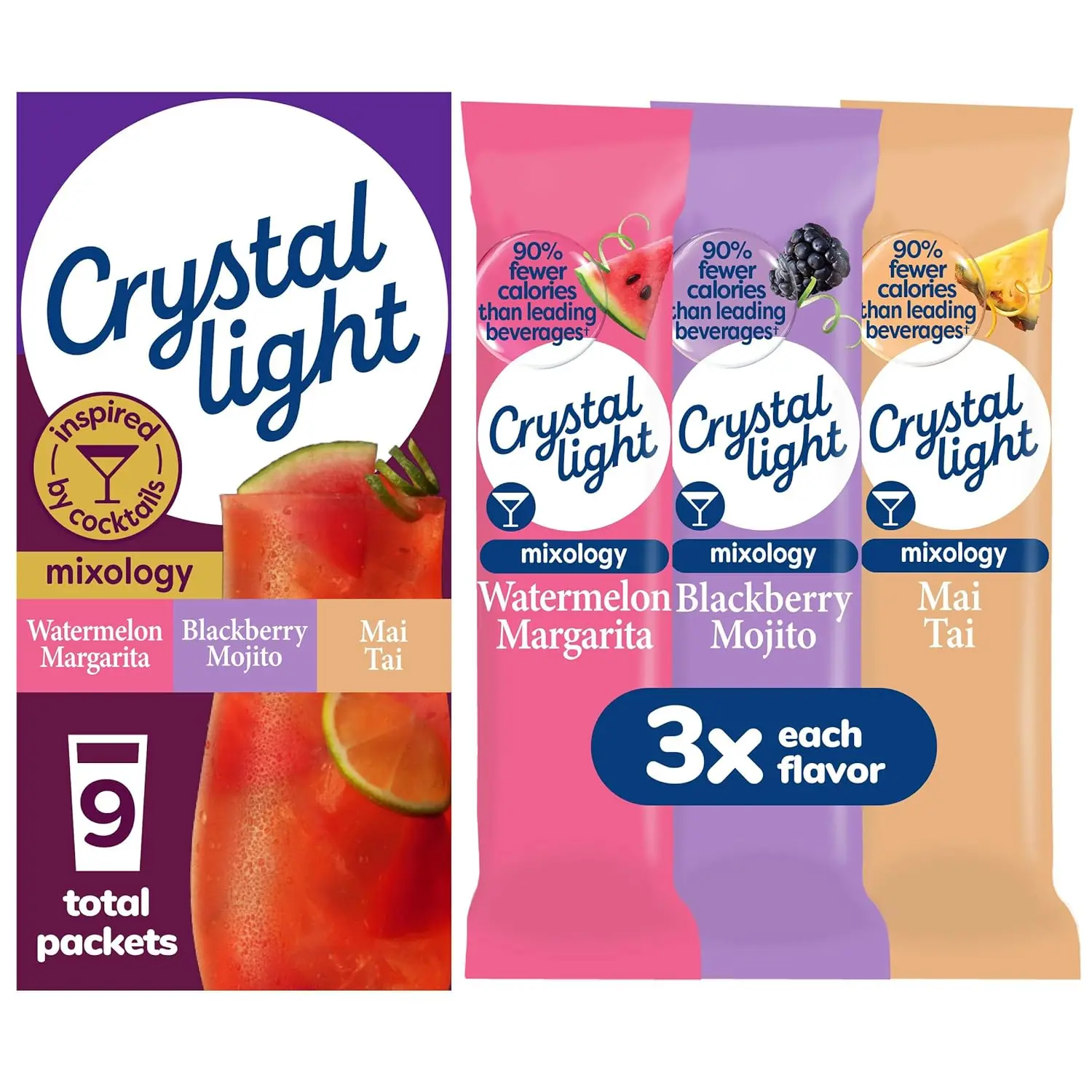Mixology Variety Pack Powdered Drink Mix, 9 single serve packets per ...