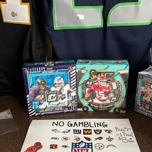 PYT (73) 1 2025 Donruss Optic Football Mega Box and 1 2025 Select Mega Box