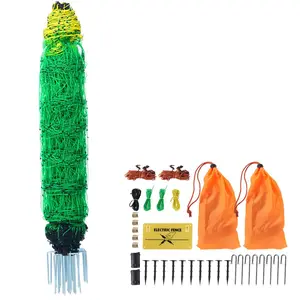 【DealsForYouDays】VEVOR AC110-240V PE Netting with Posts & Double-Spiked Stakes, 35 in x 164 ft Portable Utility Barrier, Long-Term Durability & Comprehensive Protection for Deer, Backyards, Farms, Ranches