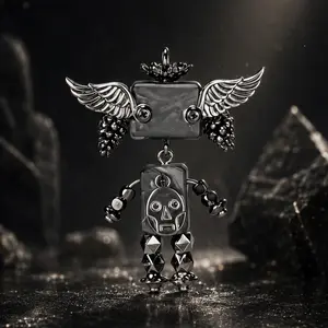 Mewodo  Noirwing 3-in-1 Handmade Bag Charm Keychain Pendant Necklace