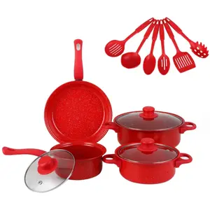 Household 13-piece non-stick pan set, multi-functional combination pot, non-stick, easy to clean and high temperature resistance, suitable for a variety of stoves, essential practical kitchen utensils in the kitchen.