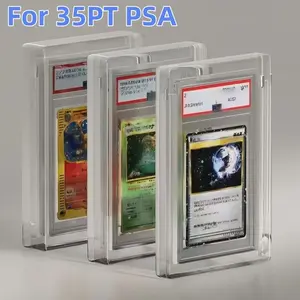Transparent Heavy Acrylic Magnetic Protection Box, Card Hobby Box, 35pt Psa Rating Card Board, Durable, Compatible with Tcg Sports Cards, Home Office Display Storage