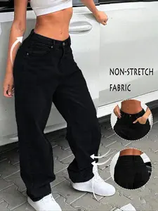 Women's Winter Y2K Baggy Loose Wide-Leg Jeans Vintage Cotton Mom Jeans Casual Retro Daily Outfits