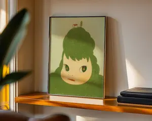 Cosmic Girl Guitar Girl Yayoi Kusama Print wabi sabi Japandi No Frame