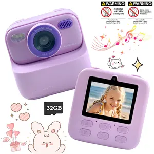 Children Instant Photo Camera 2.4 Inch Screen High Definition Video Capture Instant Printing With 32GB Memory Card Birthday Present For Boys Girls Ages 3-12 Great For Outdoor Trips Family Gatherings And Daily Photography