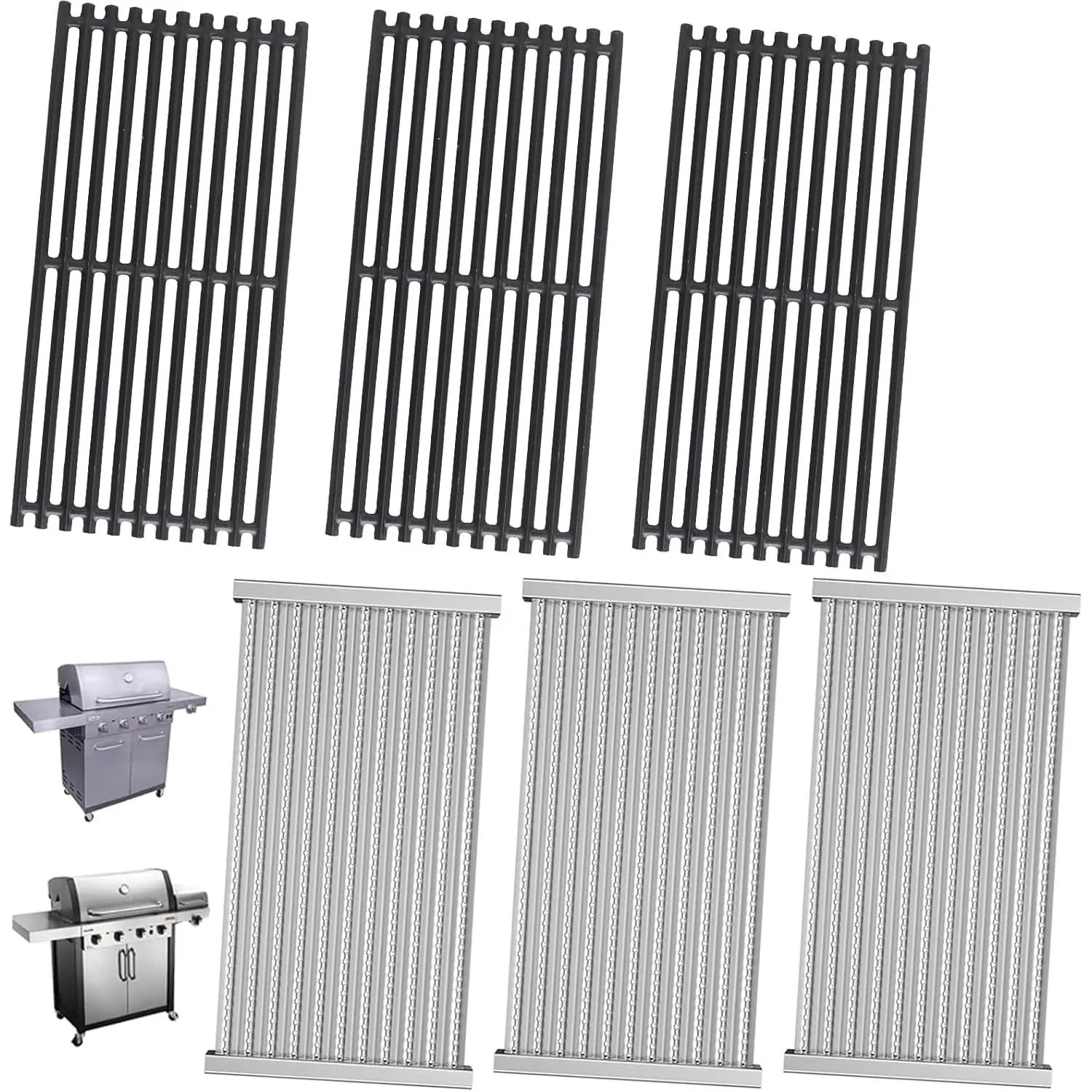 G533-0009-W1 Emitter Plates and Cooking Grates for Charbroil Commercial TRU- 4 Burner Grill 463242715 463242716 463276016 466242815 463257520, Replacement  for Charbroil G533-2200-W1
