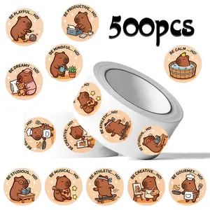 500pcs Capybara Roll Sticker Series, Sealing Stickers for Cups, Laptops, Luggage, Notebooks, DIY Decorative Stickers, Birthday Gifts