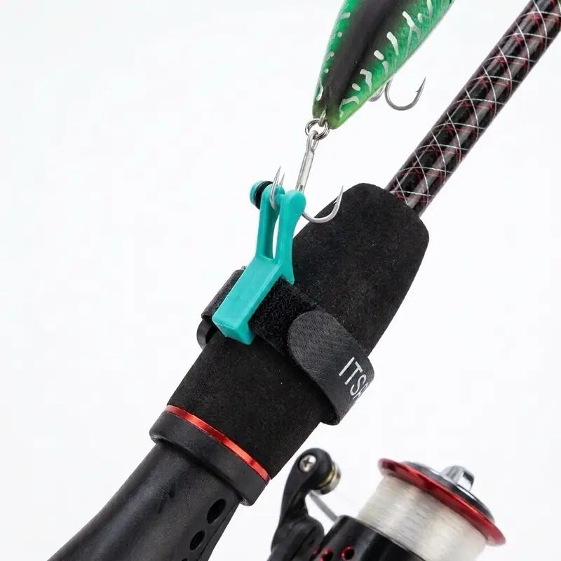 Katch Hook & Line Keeper (mini), adjustable to attach to any rod handle diameter, secures hooks and lures eliminating rod and reel damage, temporarily secures fishing line without making a loop, Protect your Gear…Katch More Fish!