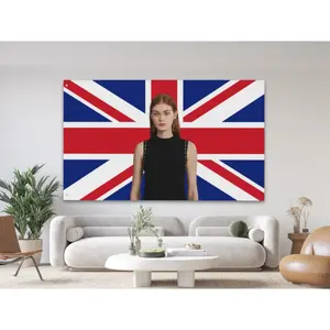 Custom Union Jack Flag Tapestry – Personalized Photo & Text, Kpop Banner