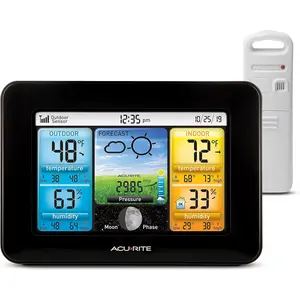 Home Station with Color Display, Indoor Thermometer and Temperature Sensor (02077M)