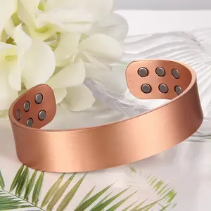 99.99% Pure Copper Bracelet for Men • Magnetic Cuff Bangle • Adjustable Open Size Bracelet • Gift Jewelry for Family And Friends