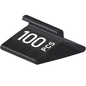 ZENY 100 Pack Home Plastic Hangers Clothes Shirt Hanger W/Hooks for Closet Organizers and Storage Black Hanging