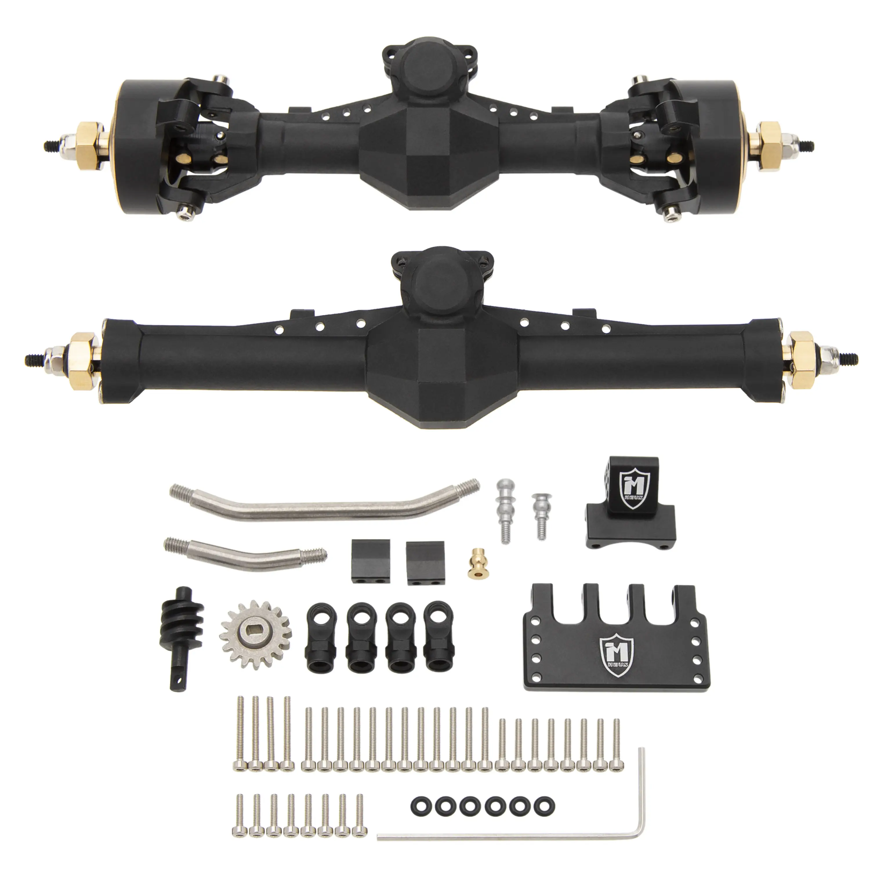 MEUS RACING Nylon Axles for Axial SCX24 1/24 RC Crawler - 24.6g, 3-section-CVD Structure, +5mm Widened, 52° Max Steering Angle, Aluminum Alloy, Brass Steering Knuckles, 2-16t Gear, Enhanced Flexibility, Minimizes Wobbles (Fits C10 JLU Gladiator Bronco)