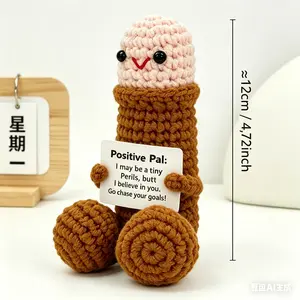 Funny Emotional Cute Crochet Doll, Weekly Deals1 Count Creative Knitted Decor with PositiveMessage Card, New Year Birthday Gift,GiftsBoyfriend,Fun Desk Decoration, InspirationalGift for Friends Women, SupportPlushies,Cuddly Doll Gift, Halloween Toy tiktok