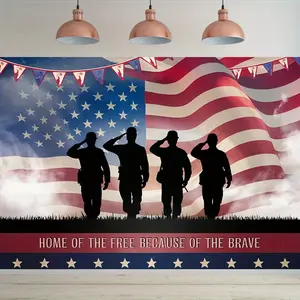 2D Flat Banner 1pc, Party banner, independent vertical cloth, July 4th background decoration photo prop, polyester horizontal banner decoration, home/room/wall/party background decoration High Quality Photo Studio Pr