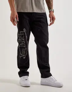 Mens Von Dutch Straight Double-Knee Pants