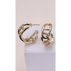 Gold chain earrings