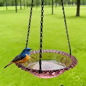 Outdoor Hanging Bird Feeder, Balcony Garden Courtyard Decorative Ornament, Dual-use for Feeding and Watering, Creative Bird Bath, Pet Bird Supplies