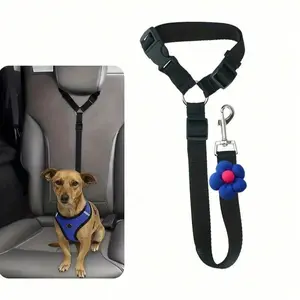 1pc Pet Car Seat Belt Traction Rope, Car Cat and Dog Retainer, Retractable Car Safety Rope, Secure Travel Accessory for Pets, No Tangle Leash, Seatbelt Leash