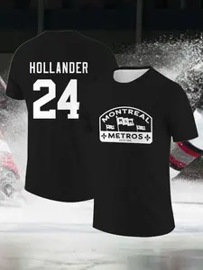 Heated Rivalry TV Series Fan T-Shirt Hollander #24 Print Design Comfortable, Breathable, Moisture-Wicking Perfect for Reading, Casual Outings, and Hockey Games