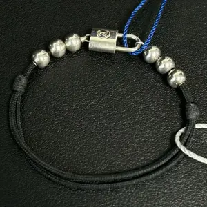 Pre-owned Louis Vuitton Cord Lockit Beads Bracelet twins LDJ4290