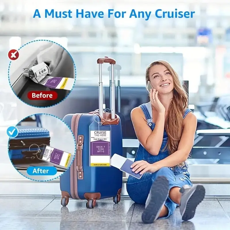 5pcs Thickened PVC Luggage Tag Covers, Built to Last Transparent Protectors for Cruise & Travel Enthusiasts, Reusable, Waterproof, Scratchproof, Maintains Pristine Look