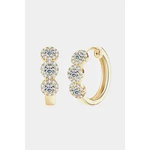 Moissanite 925 Sterling Silver Huggie Earrings