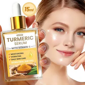 Turmeric Vc Essence, Vc And Turmeric Extract, Cleanses Skin, Fights Acne, Evens Tone, Heals Scars,Unisex. Necessary Day & Night Moisturizing & Tightening,Facial Care Product, For Face, Neck,  As a Gift For Parents&Friends - 15ml