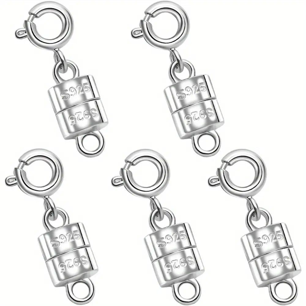 925 Sterling Silver Magnetic Necklace Clasps and Closures, Magnetic Clasps for Necklaces, Magnetic Clasp Converter for Jewelry Making Supplies