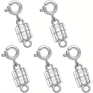 925 Sterling Silver Magnetic Necklace Clasps and Closures, Magnetic Clasps for Necklaces, Magnetic Clasp Converter for Jewelry Making Supplies