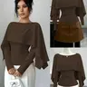 New Women's Long Sleeve Stretch Knit Top, Classy Tops, Youthful Elegant Daily Wear, Waist-Cinch Slimming Design for Flattering Tall Look