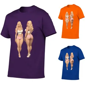 Men's Graphic T-Shirt With Vintage Anime-Style Female Figure Print,Trendy Soft Short Sleeve Crew Neck Y2k Graphic Tee for Casual Streetwear,Gym,Workout, Holiday Gift for Dad,Husband,Boyfriend (Father's Day,Christmas,Birthday),Plus Size TShirt,Men Colthing