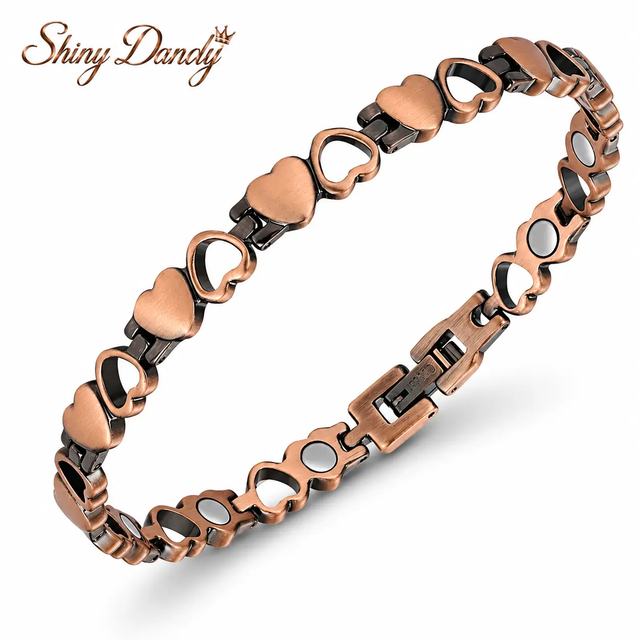 Shiny Dandy Magnetic Copper Bracelet for Women, 99.99% Pure Copper Wristband with 3500 Gauss Neodymium Magnets, Adjustable Women's Jewelry, Trendy Fashion Accessories, Gifts for Her