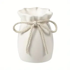Faux Ceramic Plastic Vase, Desktop Tulip Artificial Flower Decorative Vase