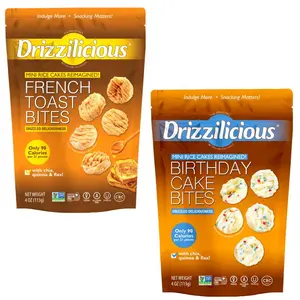 Mini Rice Cakes Duo Pack – Birthday Cake & French Toast – Vegan, Gluten-Free, Allergen-Free Snacks – (1 of Each, 4 oz Bags)