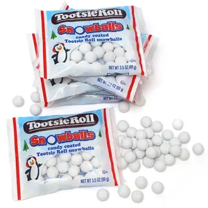 Toottsie Roll Candy Coated Snowballs 6 Pack - Christmas Candy Snowballs For Gingerbread House Decoration, Stocking Stuffers, Holiday Cookies and Treats - White Snowball Candy 21 oz