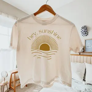 Hey Sunshine Boxy Tee Summer Boxy Tshirtmothers Dayspring Fashioncomfort Colorspastelsummer Apparelspringbohofor Herfrom Dadsunny