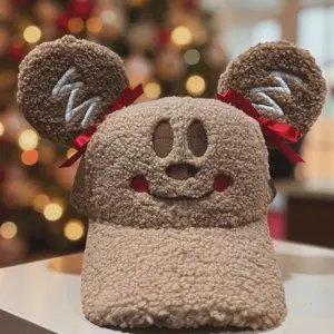 Sherpa Gingerbread Cap with Ears and removable Bows for the Holiday